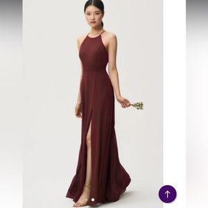 NEVER WORN Jenny Yoo Kayla Chiffon Dress Hibiscus sz 14